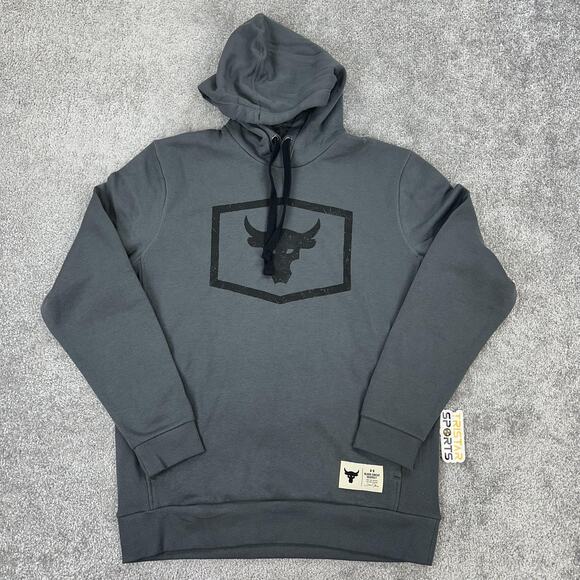 Under Armour Project Rock Hoodie Mens Large Blood Sweat Respect Pullover Gym - Picture 1 of 11